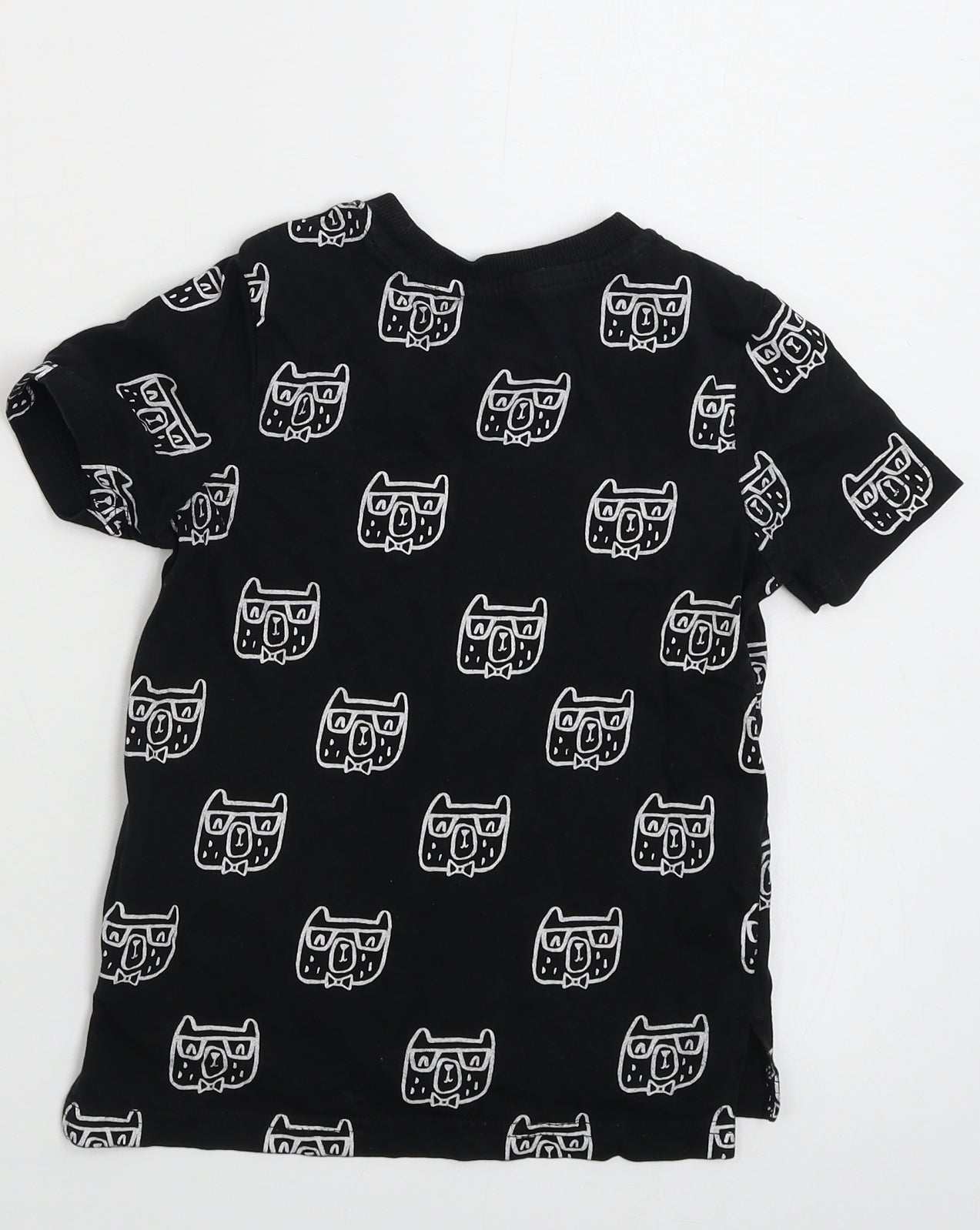 George Boys Black Animal Print  Basic T-Shirt Size 2-3 Years