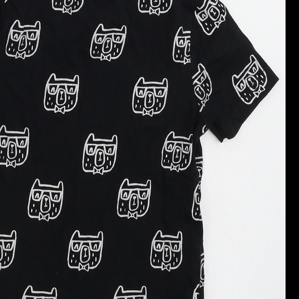 George Boys Black Animal Print  Basic T-Shirt Size 2-3 Years
