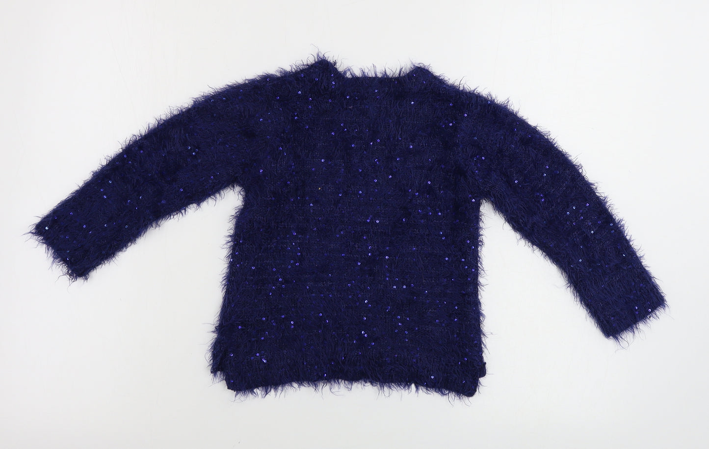 John Lewis Girls Blue   Pullover Jumper Size 4 Years  - sequin detail