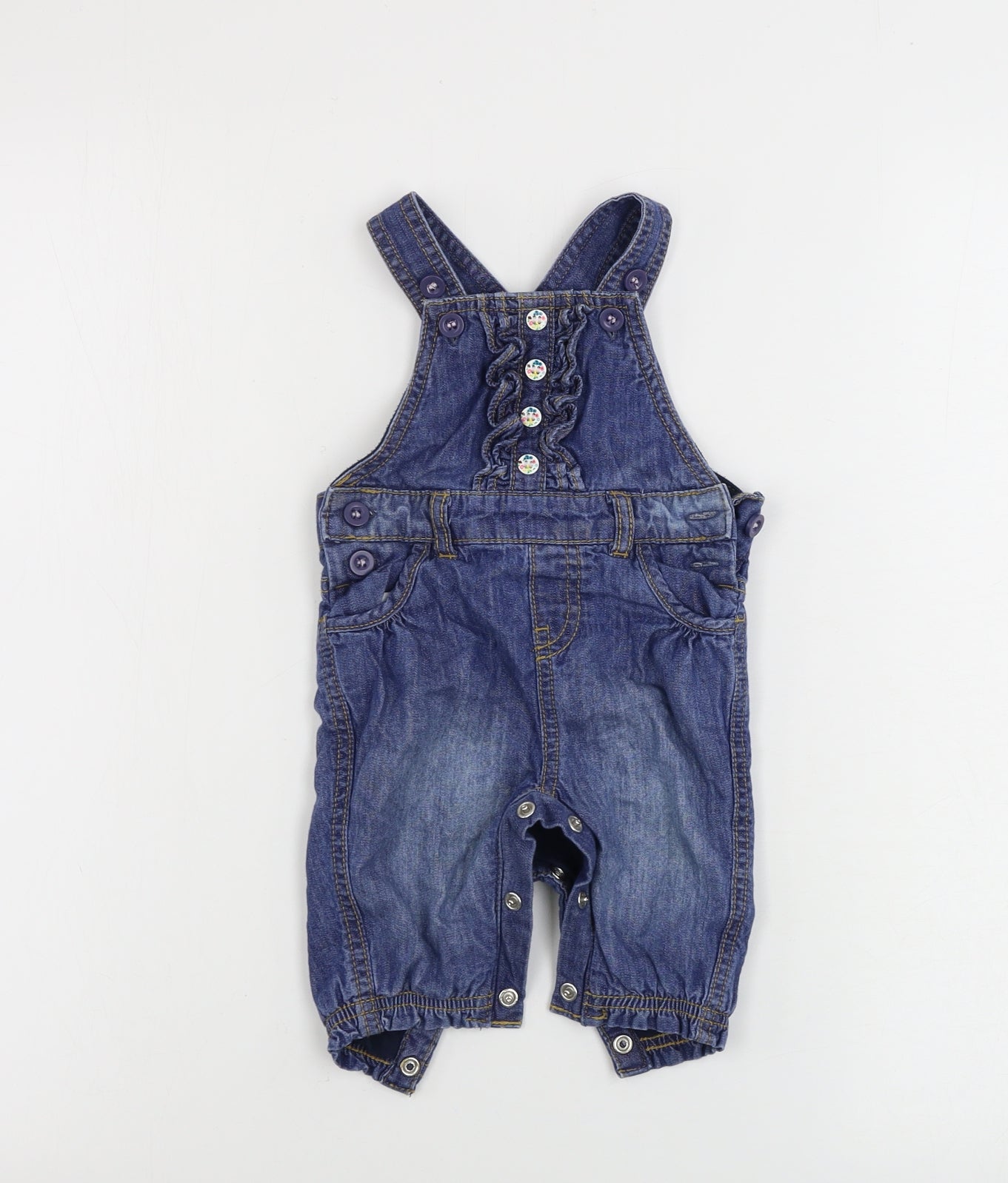 Mothercare  Girls Blue   Coverall One-Piece Size 0-3 Months