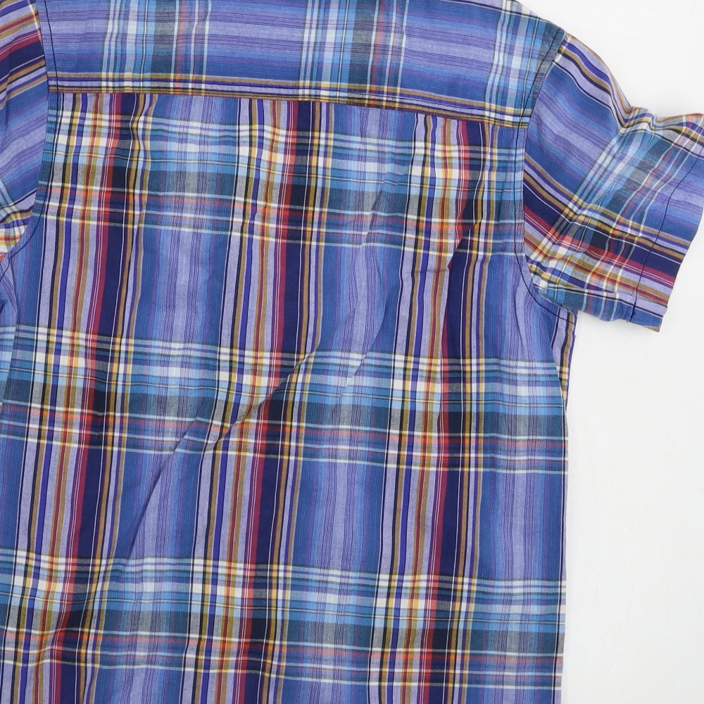 Old Navy Mens Blue Check   Button-Up Size L