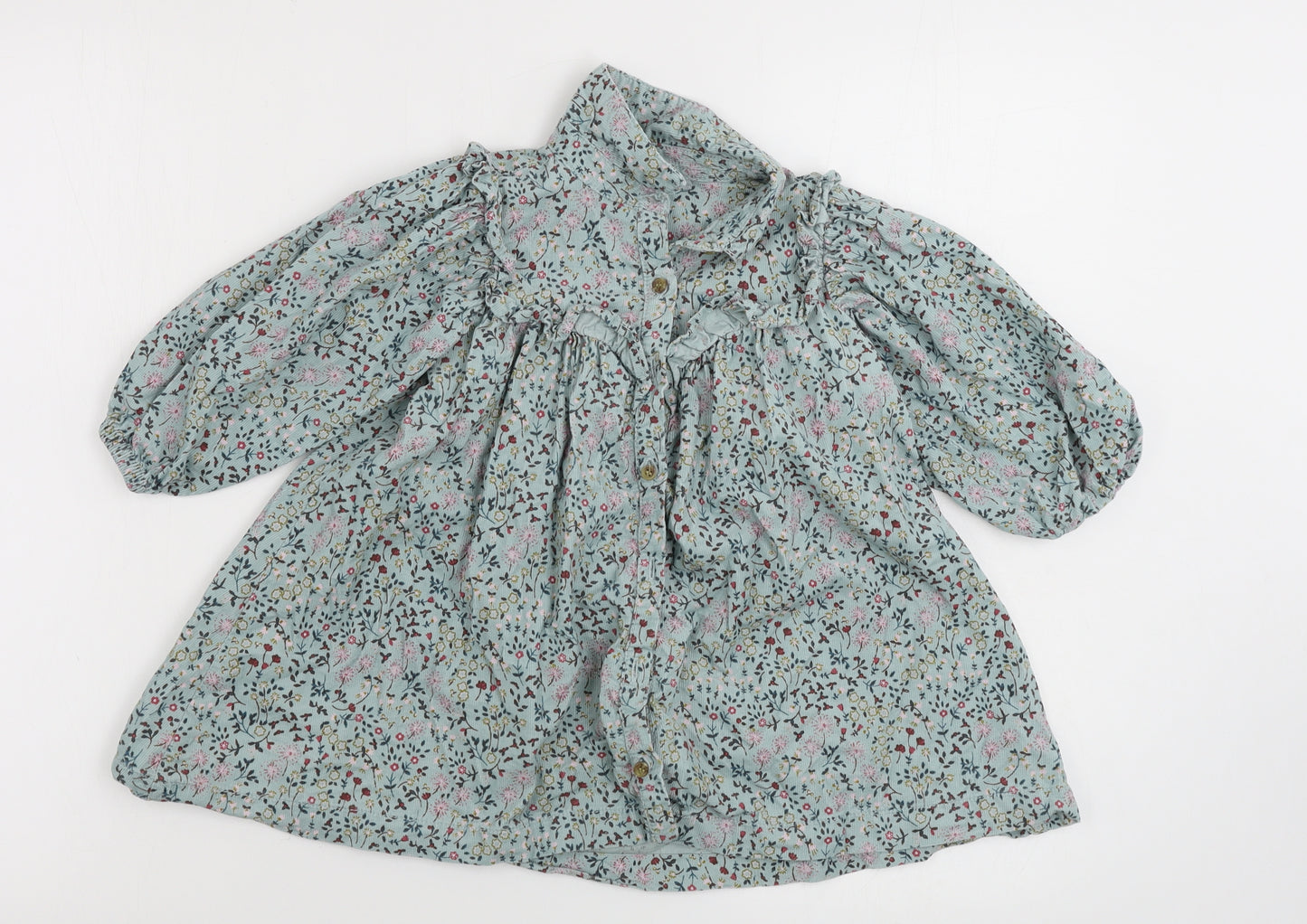 NEXT  Girls Green Floral  A-Line  Size 2 Years