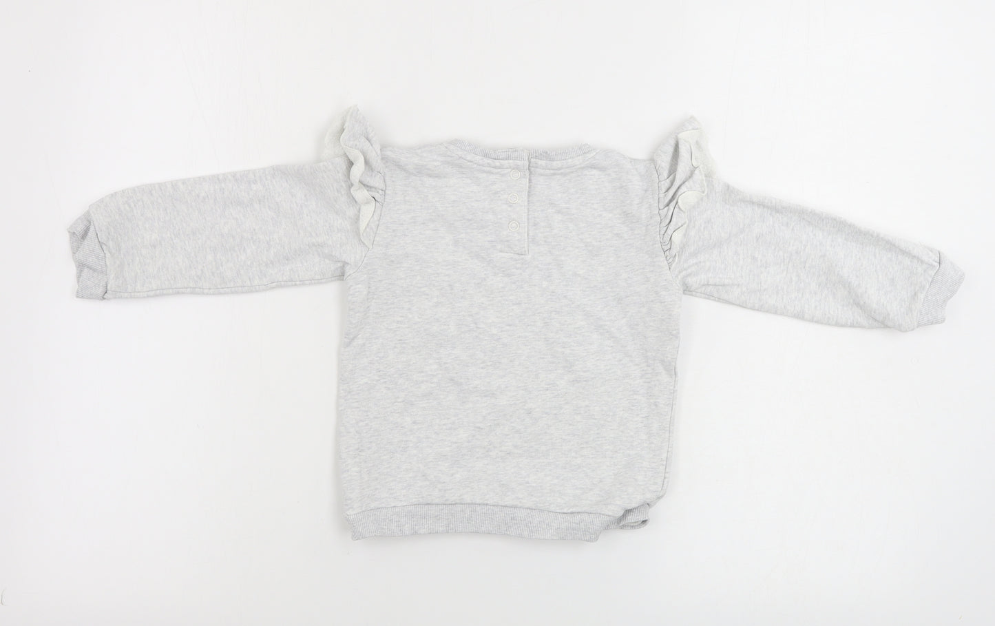 Marks and Spencer  Girls Grey   Pullover Jumper Size 18-24 Months