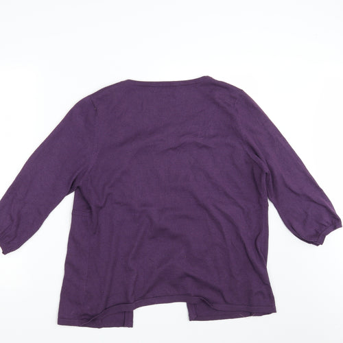 Klass Womens Purple Floral  Pullover Jumper Size L