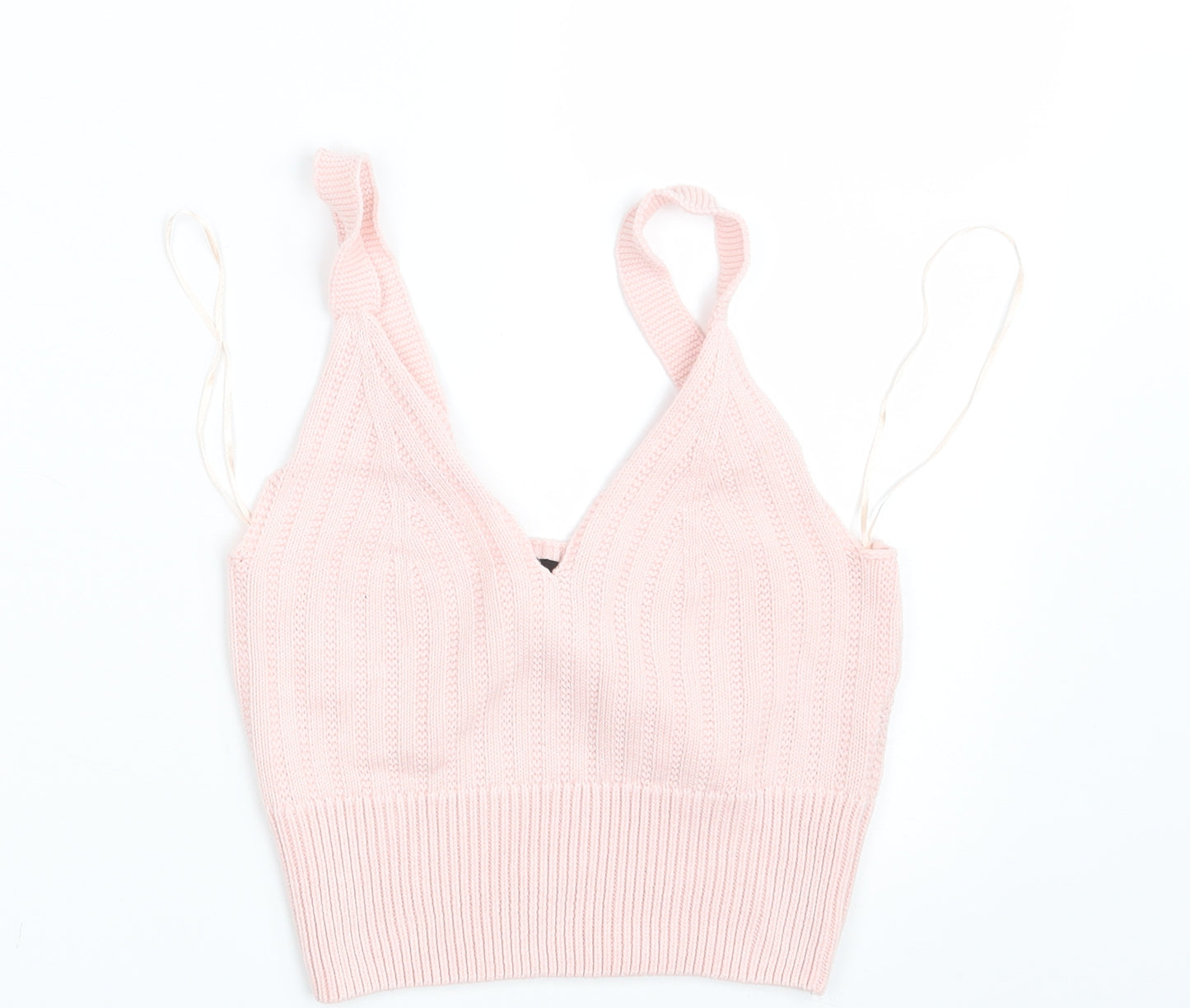 New Look Womens Pink  Knit Cropped Tank Size 6