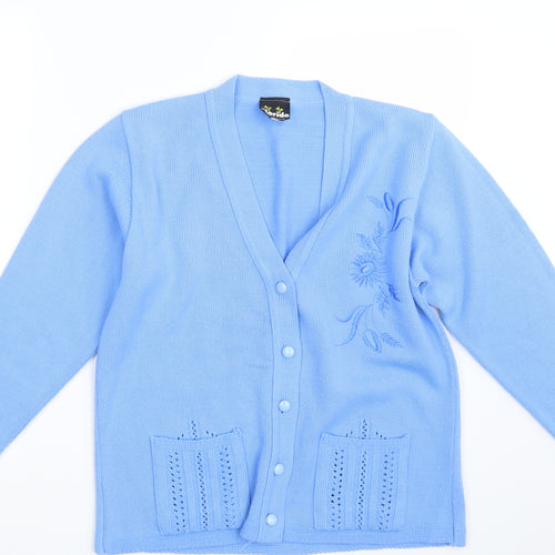 Florida Womens Blue  Knit Cardigan Jumper Size M