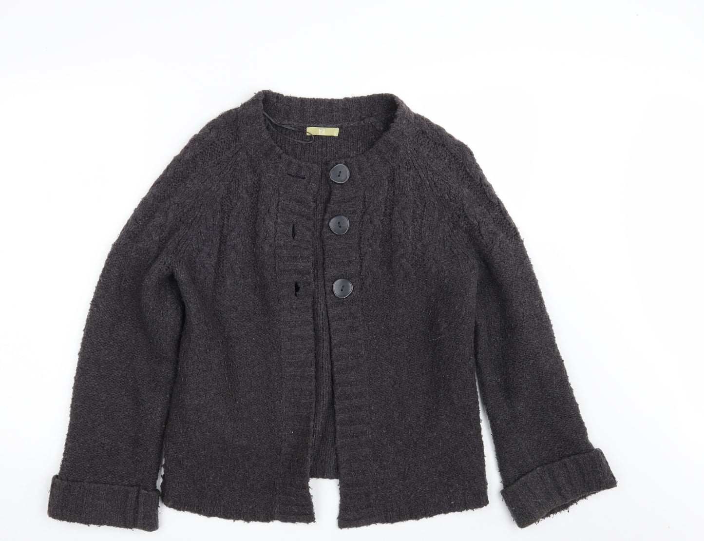TU Womens Black  Knit Cardigan Jumper Size 12