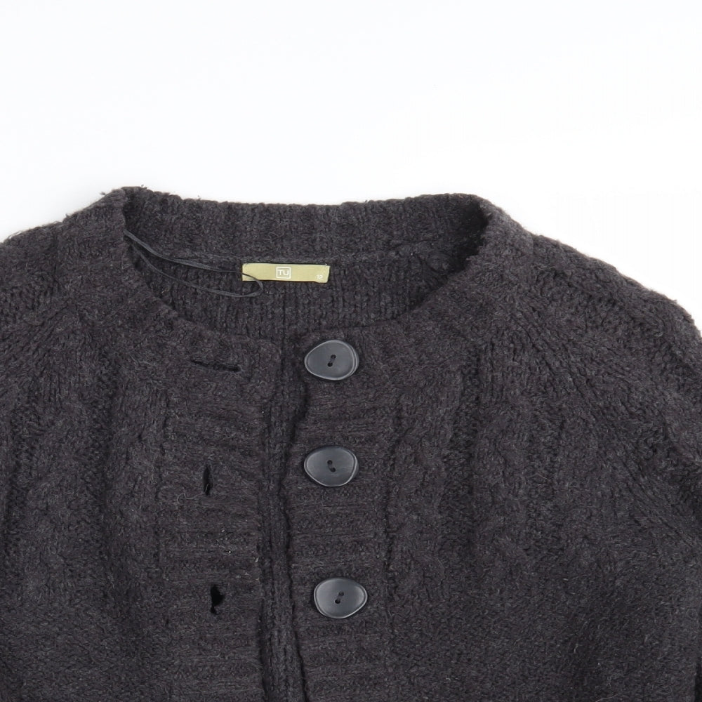 TU Womens Black  Knit Cardigan Jumper Size 12