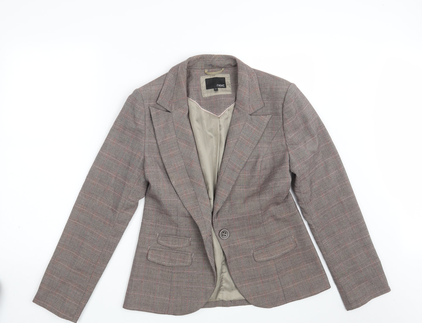 NEXT Womens Brown Check  Jacket Blazer Size 12