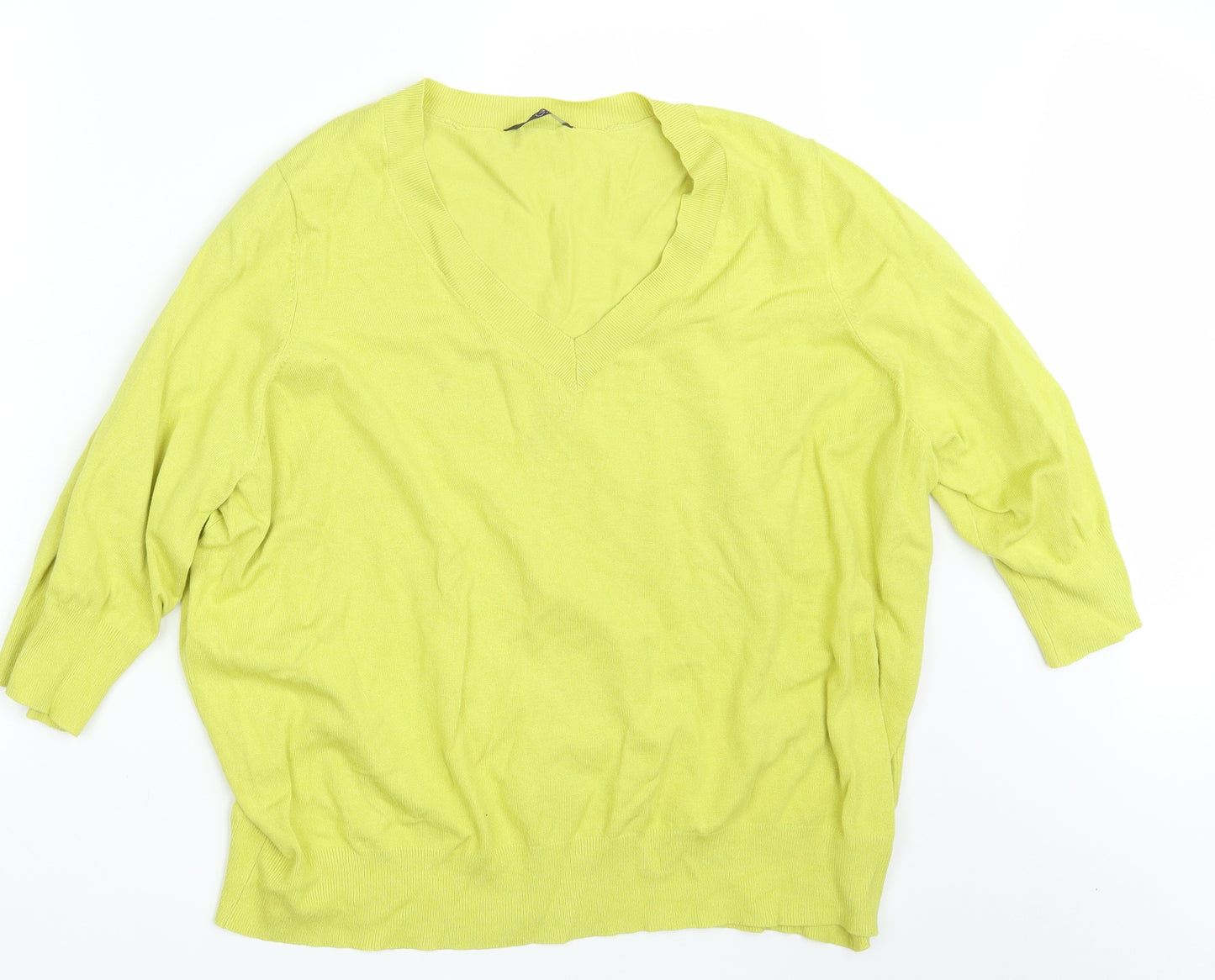 Evans Womens Yellow  Knit Pullover Jumper Size 26