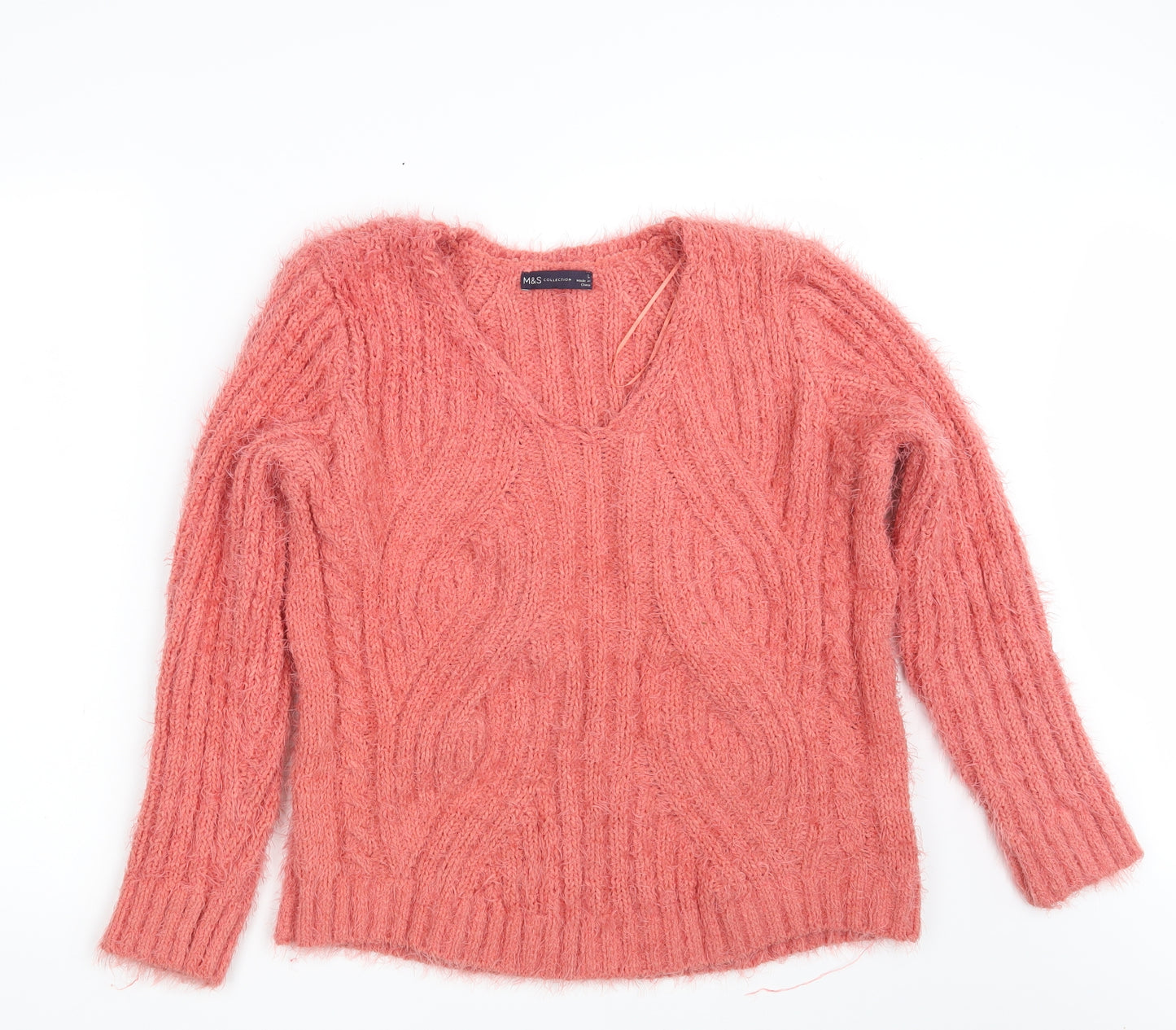 M&S Womens Pink  Knit Pullover Jumper Size L