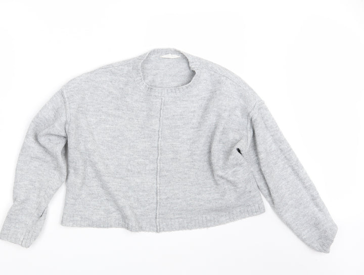 Candy Girls Grey  Knit Pullover Jumper Size 13 Years  - Cropped