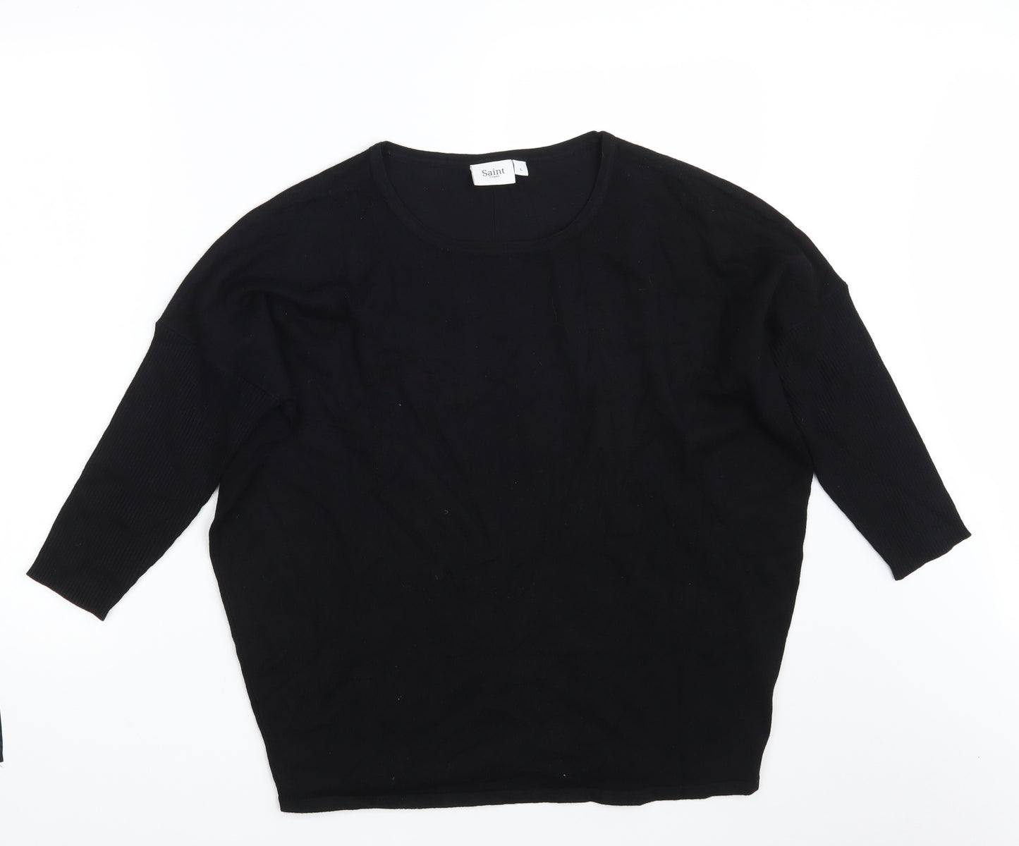 Saint Tropez Womens Black   Pullover Sweatshirt Size L