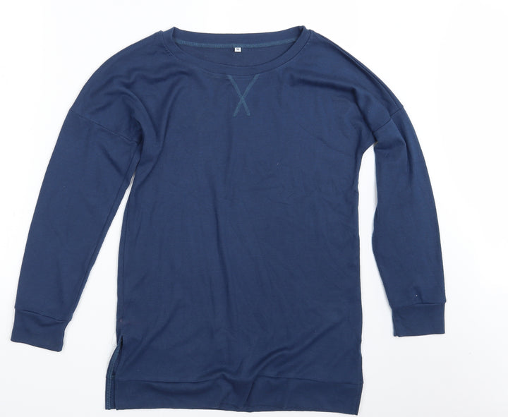 Preworn Womens Blue  Rayon Pullover Sweatshirt Size M