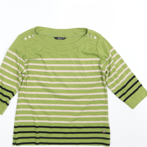 Tigi Womens Multicoloured Striped  Pullover Sweatshirt Size 10