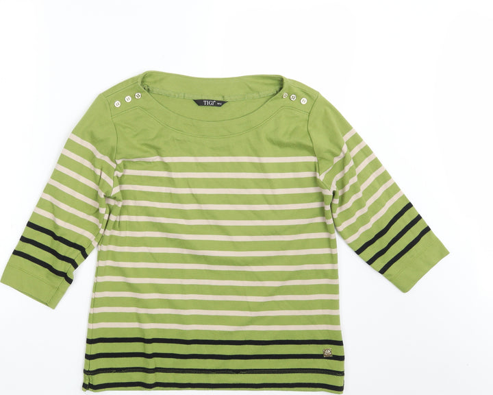 Tigi Womens Multicoloured Striped Pullover Sweatshirt Size 10