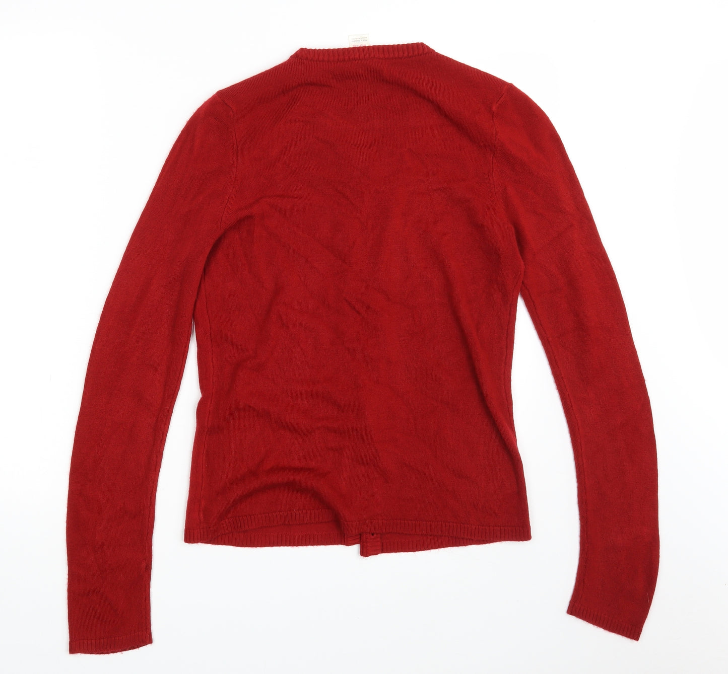 Preworn Womens Red  Knit Cardigan Jumper Size 12