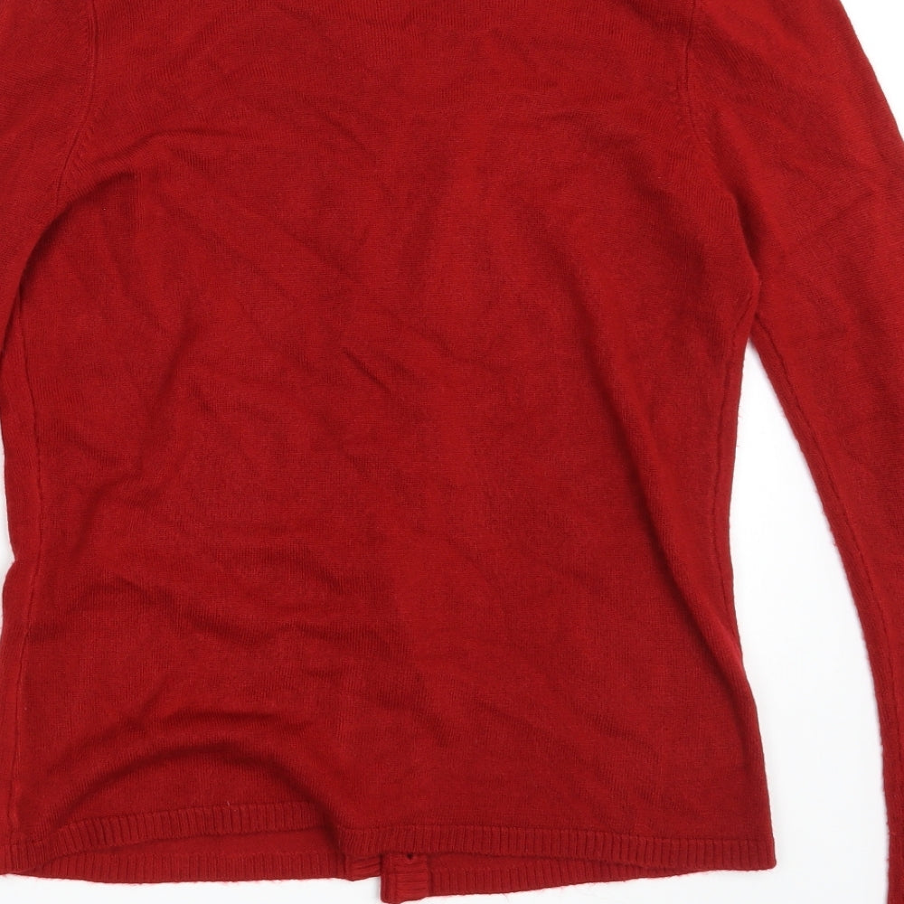 Preworn Womens Red  Knit Cardigan Jumper Size 12