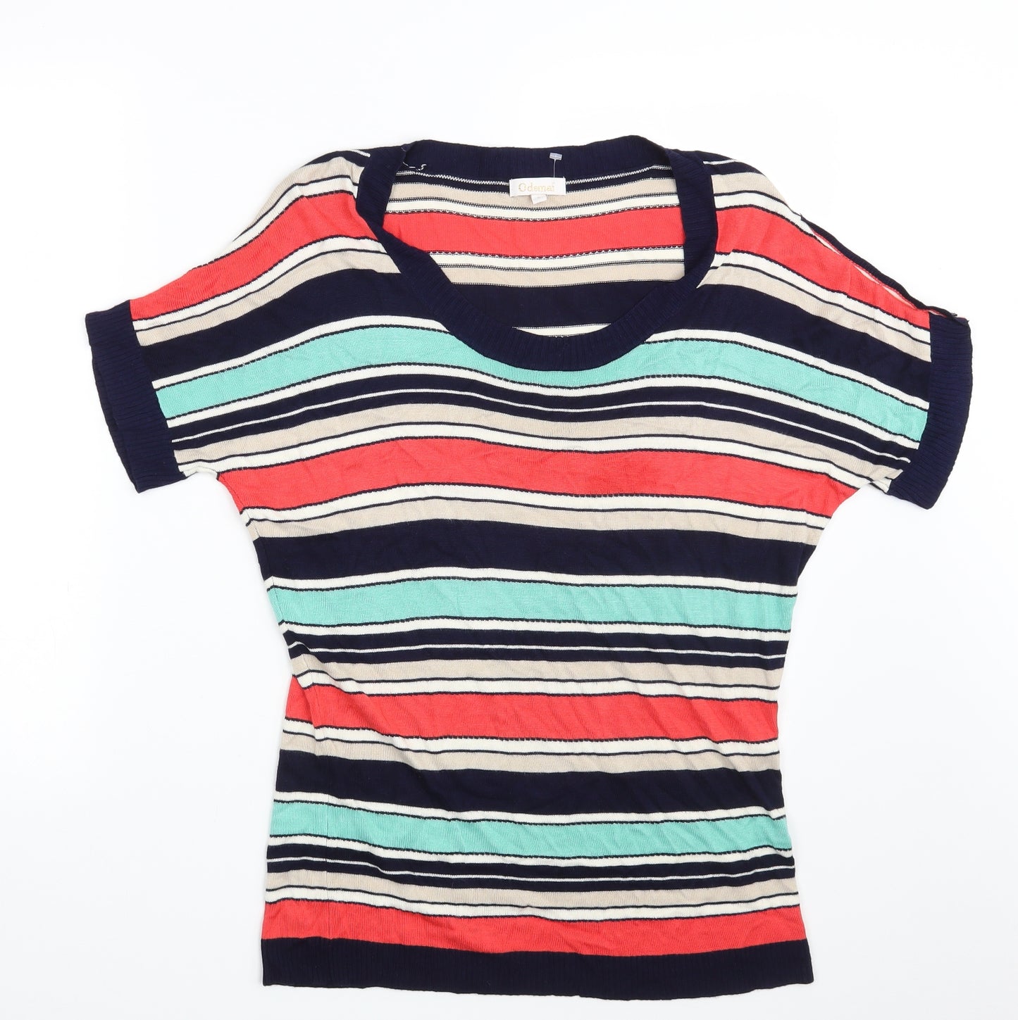 Odemai Womens Multicoloured Striped Rayon Pullover Sweatshirt One Size  - Size US 2