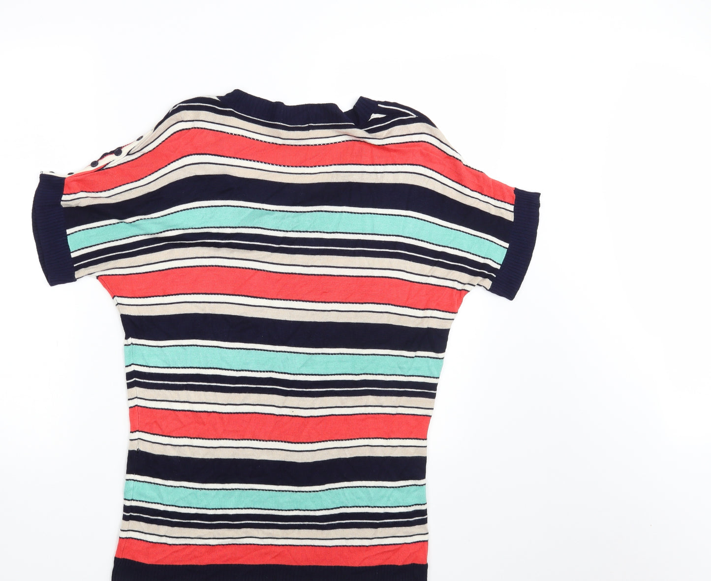 Odemai Womens Multicoloured Striped Rayon Pullover Sweatshirt One Size  - Size US 2