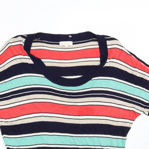 Odemai Womens Multicoloured Striped Rayon Pullover Sweatshirt One Size  - Size US 2
