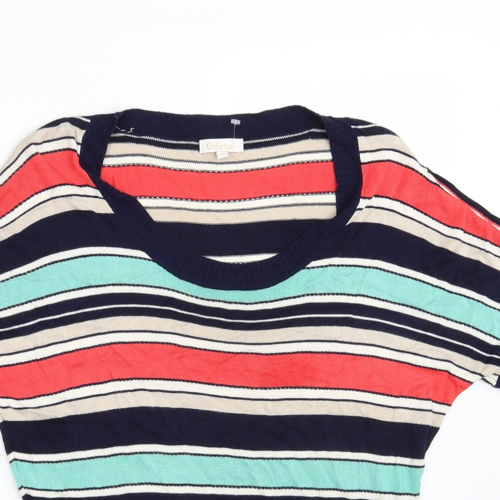 Odemai Womens Multicoloured Striped Rayon Pullover Sweatshirt One Size  - Size US 2