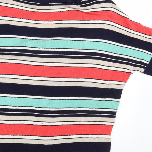 Odemai Womens Multicoloured Striped Rayon Pullover Sweatshirt One Size  - Size US 2