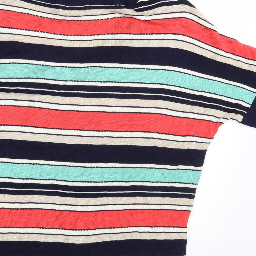 Odemai Womens Multicoloured Striped Rayon Pullover Sweatshirt One Size  - Size US 2