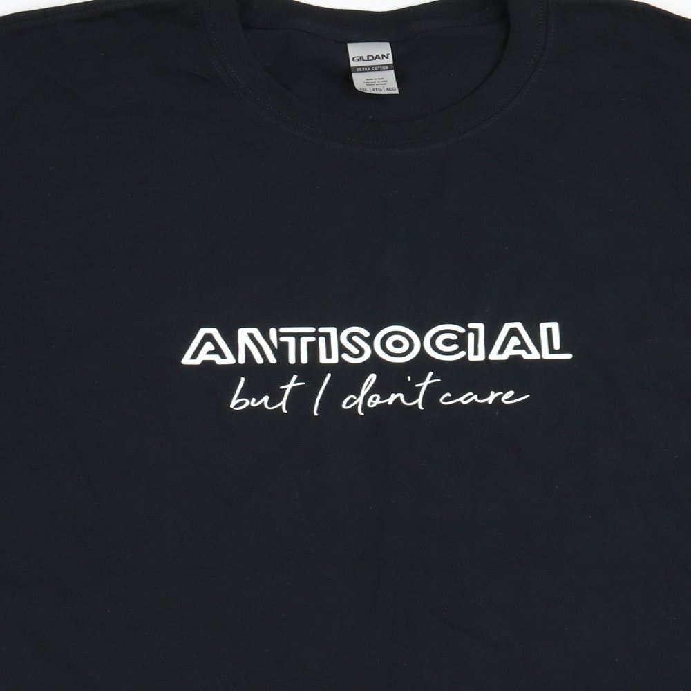 Gildan Mens Black    T-Shirt Size 4XL