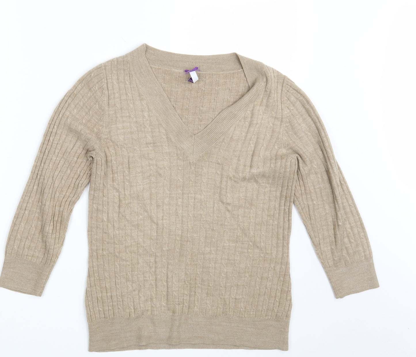 BHS Womens Beige  Knit Pullover Jumper Size 10