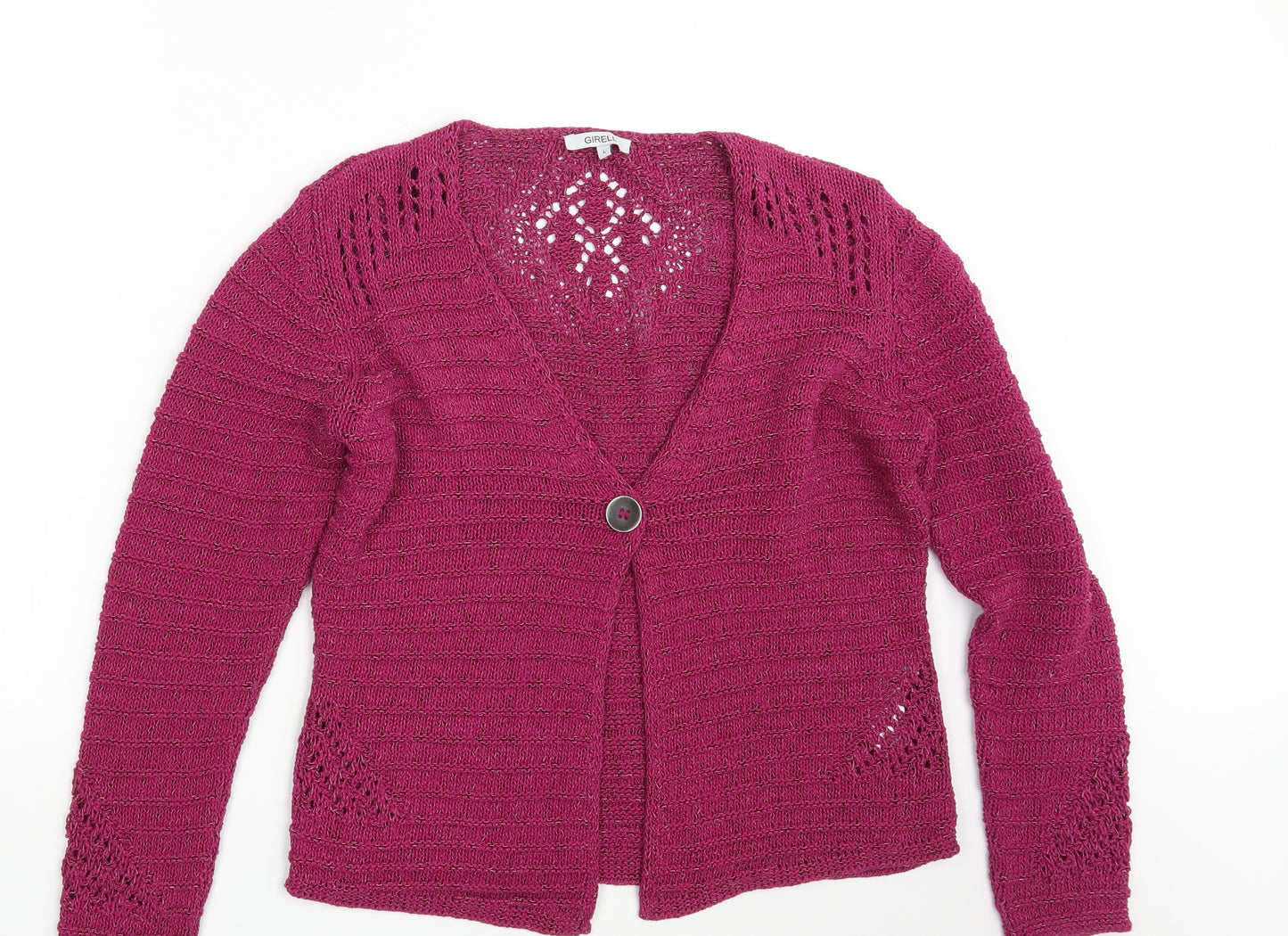 Girell Womens Pink  Knit Cardigan Jumper Size L
