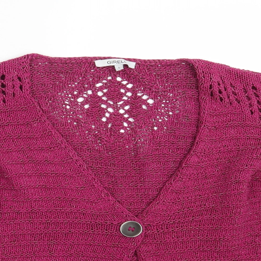 Girell Womens Pink  Knit Cardigan Jumper Size L