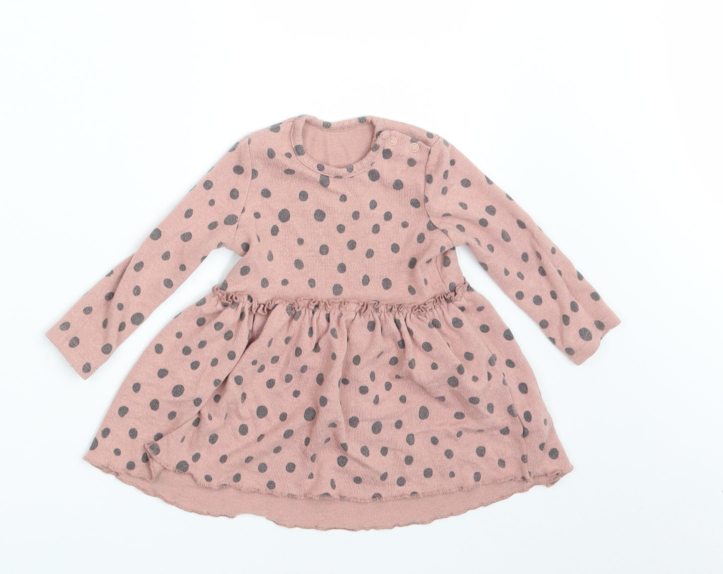 George Girls Pink Polka Dot  A-Line  Size 9-12 Months