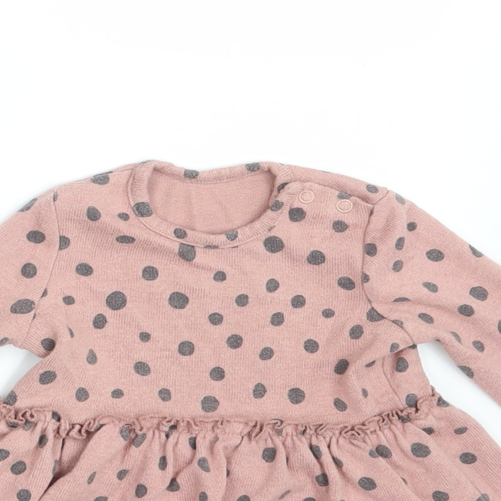 George Girls Pink Polka Dot  A-Line  Size 9-12 Months