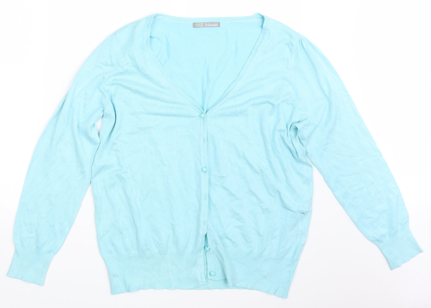 M&S Womens Blue  Knit Cardigan Jumper One Size