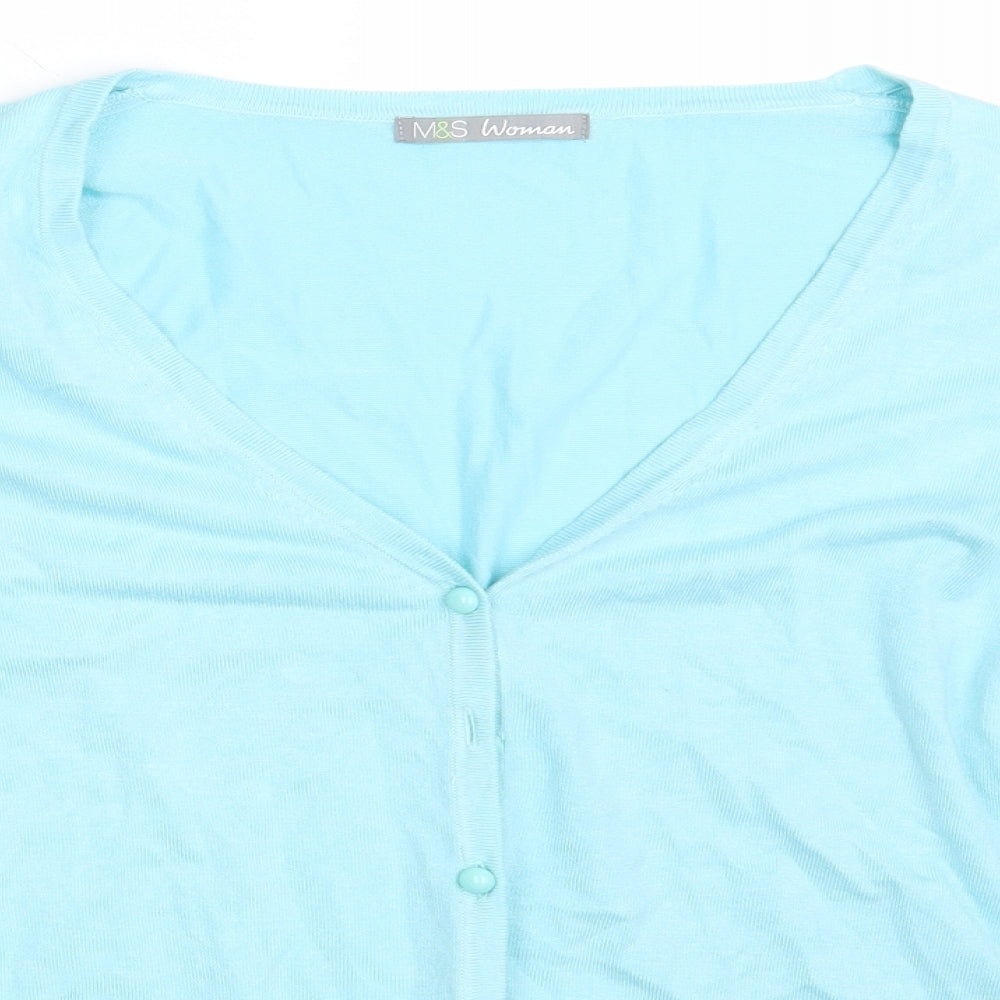 M&S Womens Blue  Knit Cardigan Jumper One Size