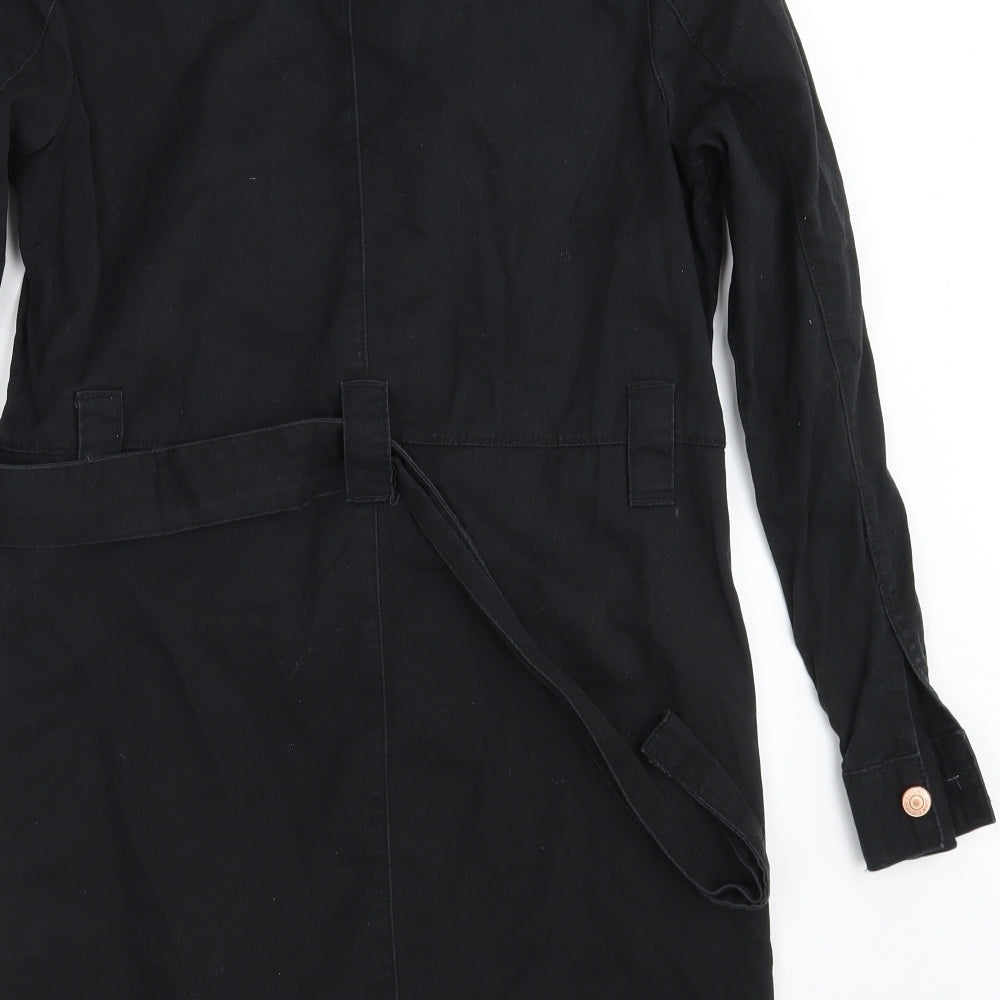 New Look Womens Black  Denim Shirt Dress  Size 10