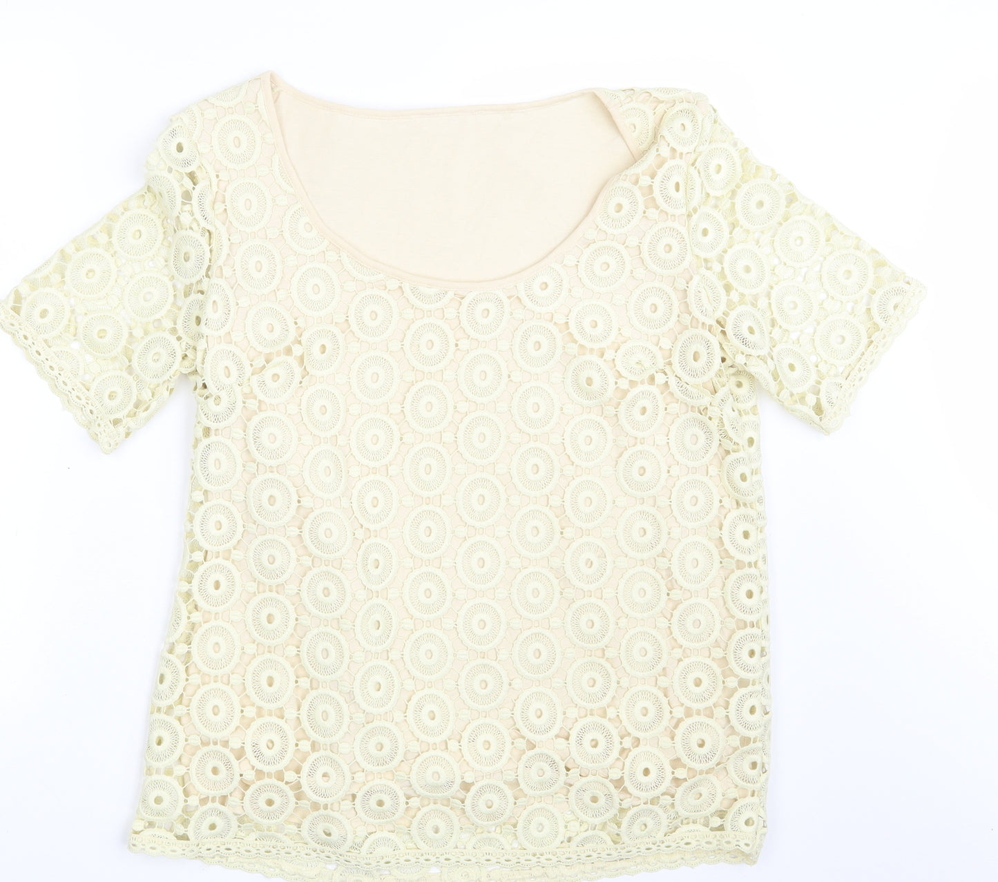 Preworn Womens Yellow Floral  Basic T-Shirt One Size