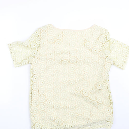 Preworn Womens Yellow Floral  Basic T-Shirt One Size