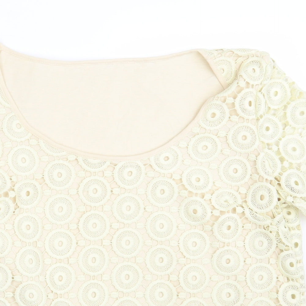 Preworn Womens Yellow Floral  Basic T-Shirt One Size