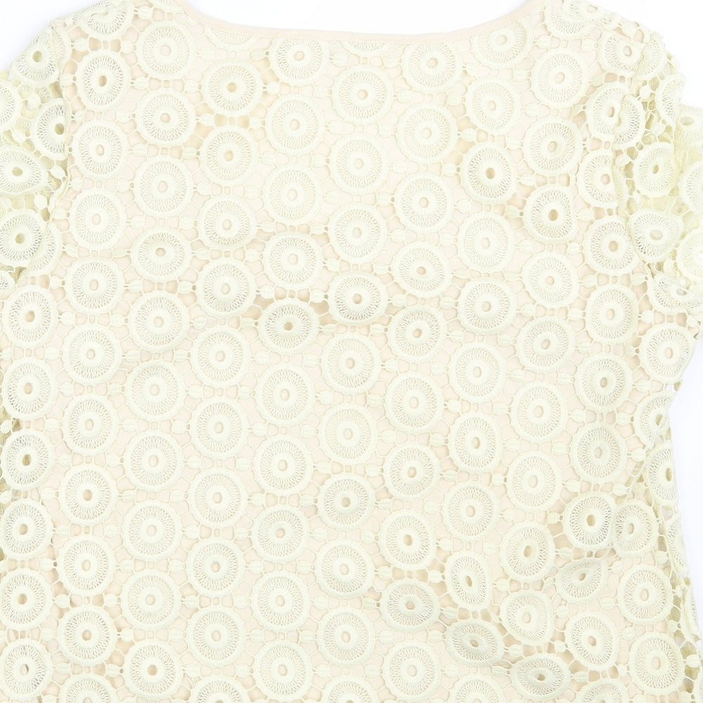 Preworn Womens Yellow Floral  Basic T-Shirt One Size