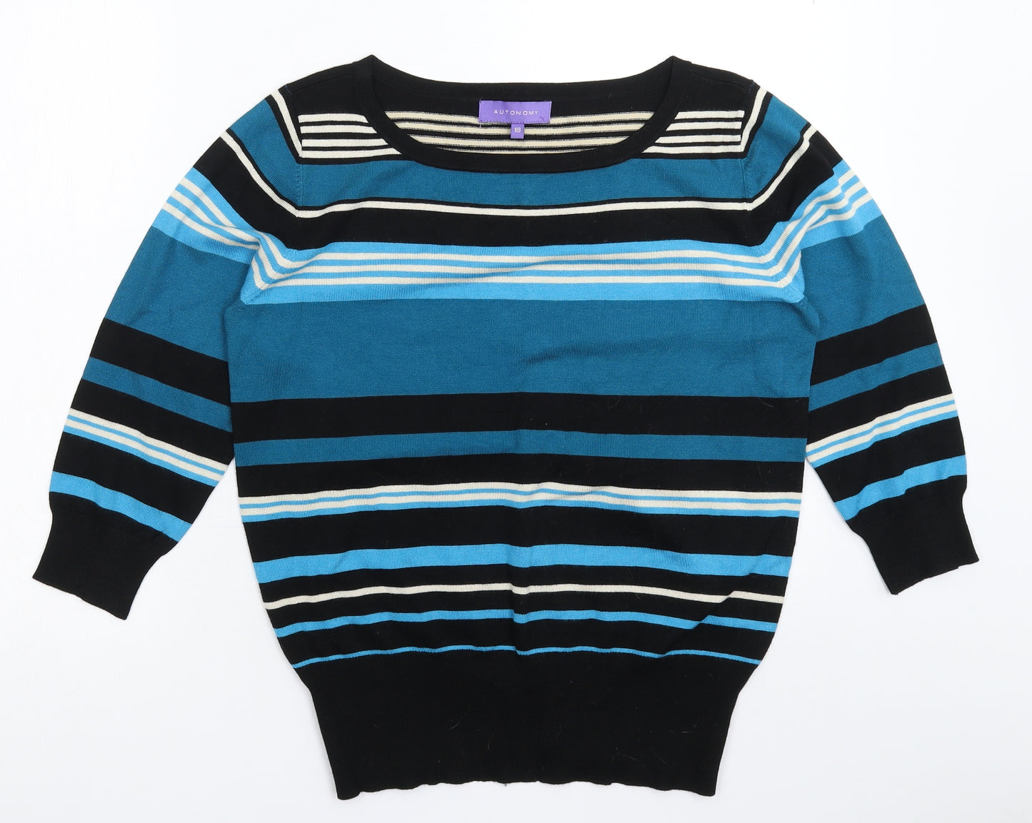 Autonomy Womens Multicoloured Striped Knit Pullover Jumper Size 18