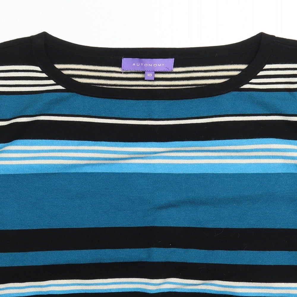 Autonomy Womens Multicoloured Striped Knit Pullover Jumper Size 18