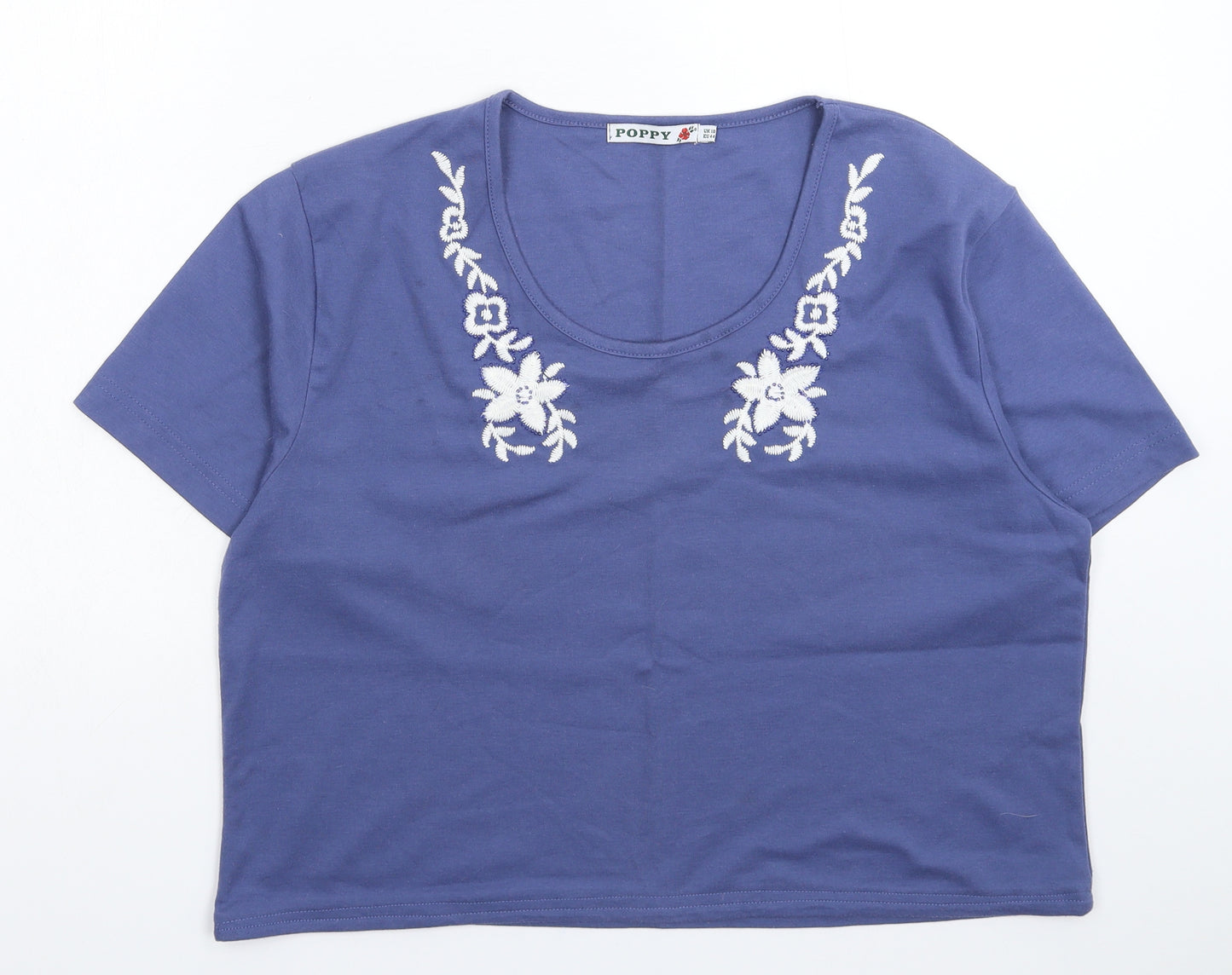 Poppy Womens Blue   Basic T-Shirt Size 18