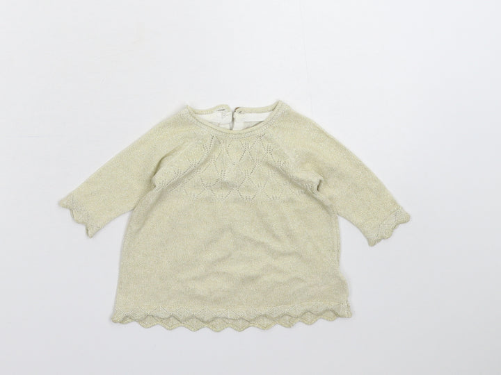Merc Girls Gold Knit Pullover Jumper Size 0-3 Months