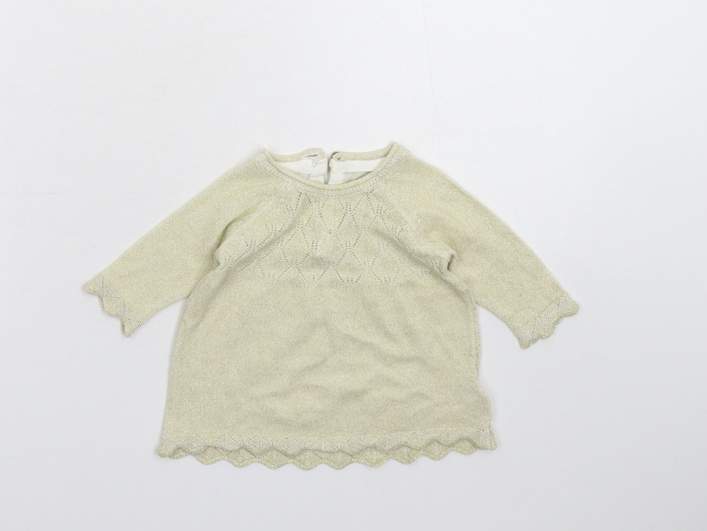 Merc Girls Gold  Knit Pullover Jumper Size 0-3 Months