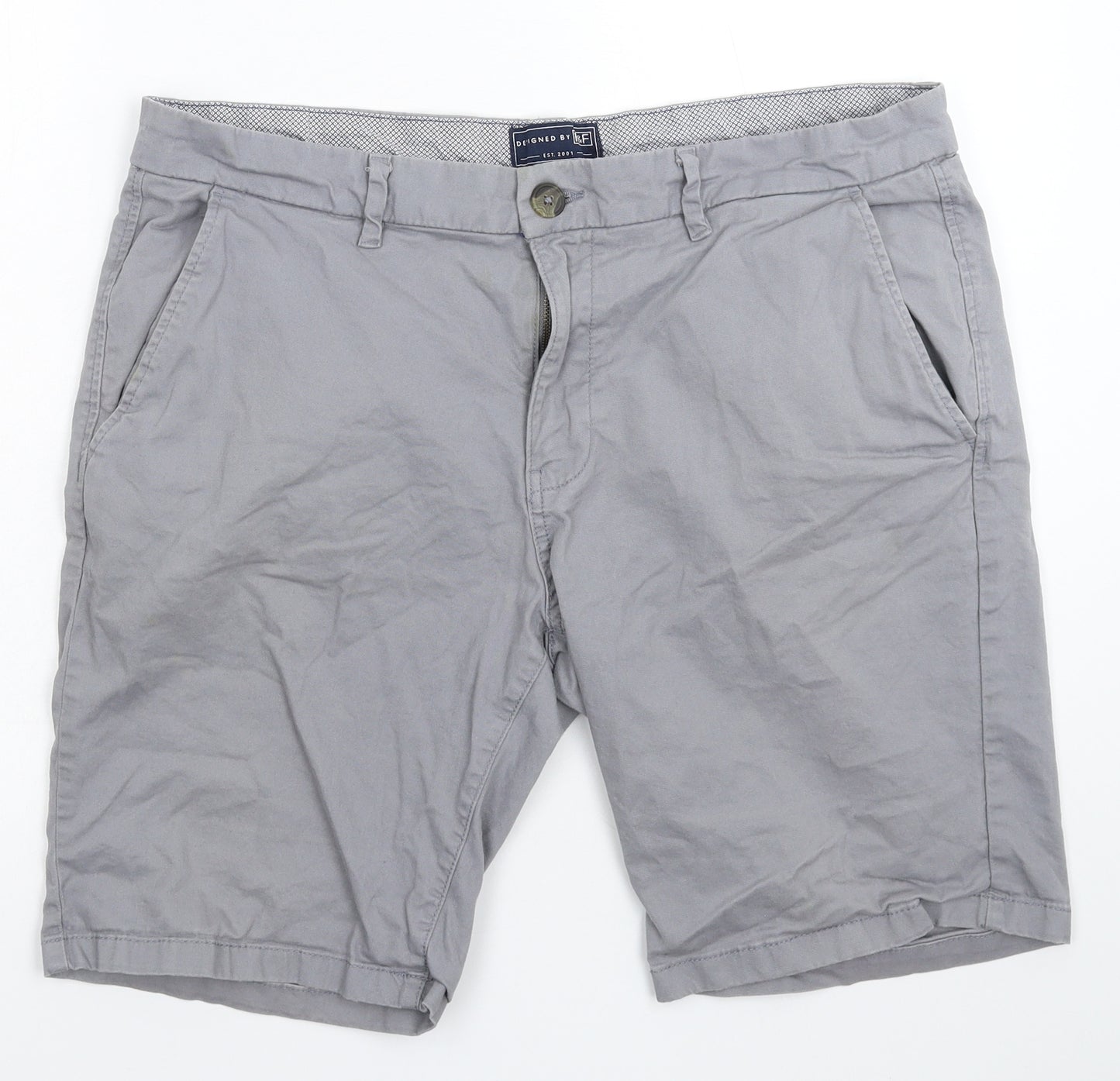F&F Mens Grey   Chino Shorts Size 38