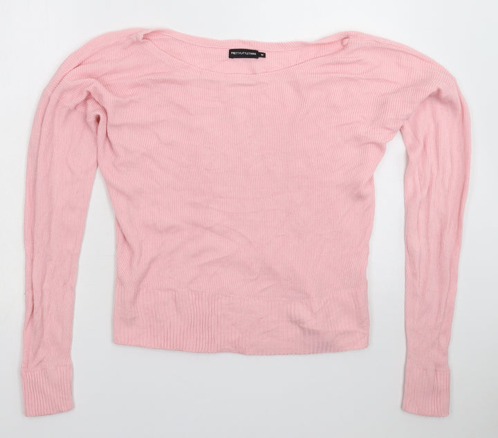 PRETTYLITTLETHING Womens Pink  Knit Pullover Jumper Size M
