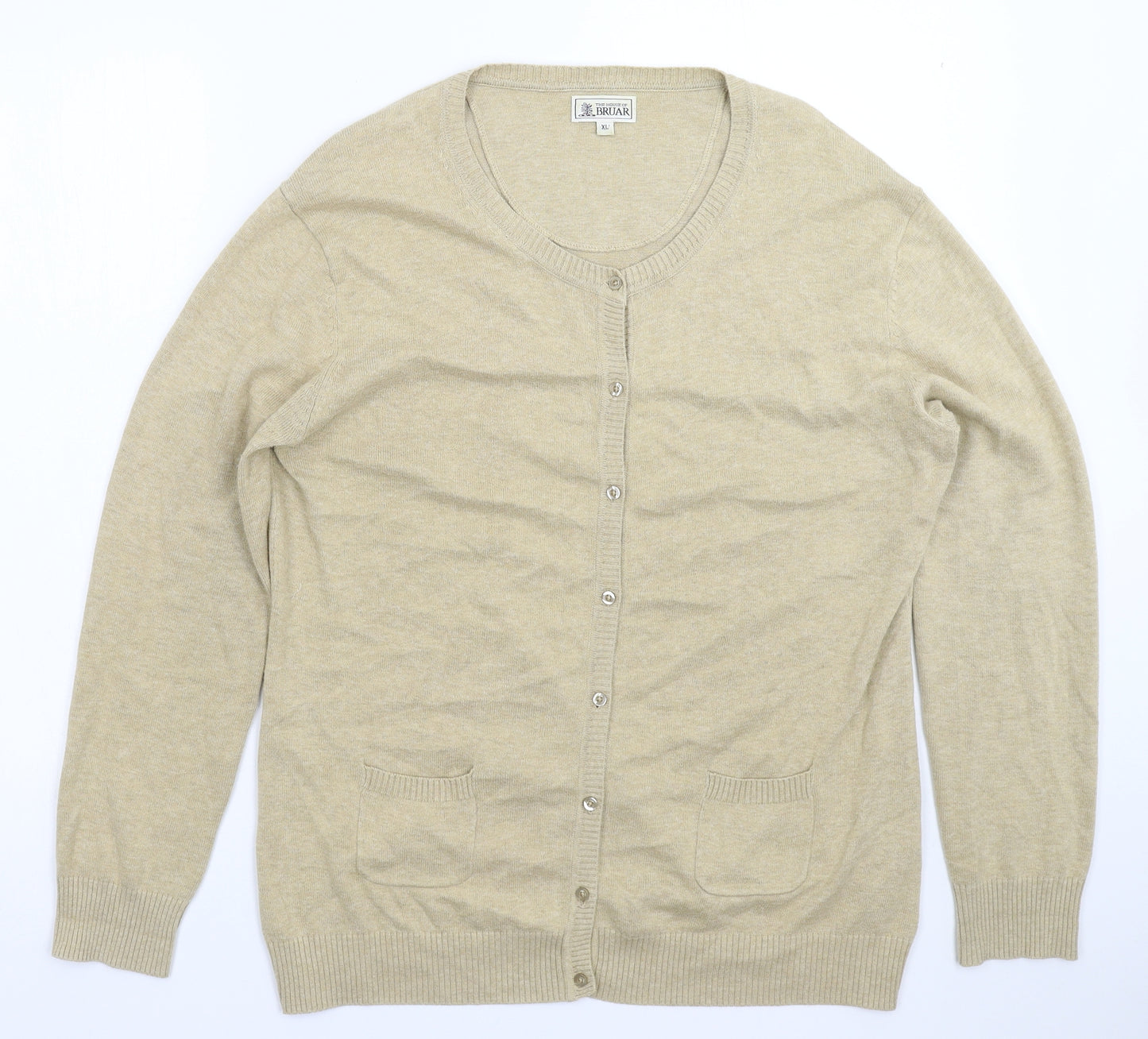 The House of Bruar Womens Beige  Knit Cardigan Jumper Size XL
