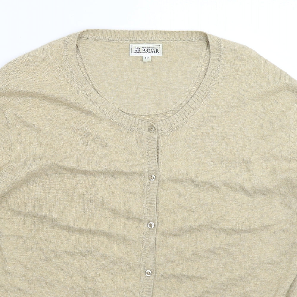 The House of Bruar Womens Beige  Knit Cardigan Jumper Size XL